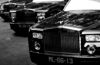 auto, rolls royce, black, white