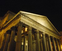 pantheon,night,rome,italy